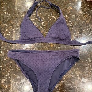 Juicy Couture Beach Navy Women’s Two piece swim suit fits like medium